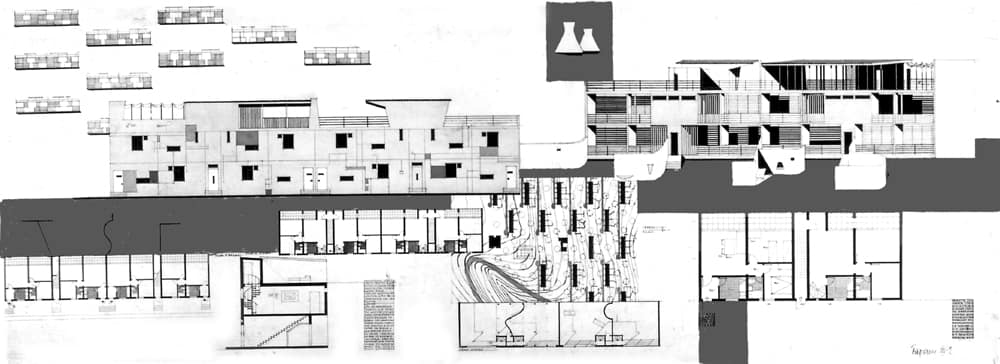 Проект блокированного жилого дома. 3-й курс. 1958г. Руководитель Г.Мовчан. и М.Парусников