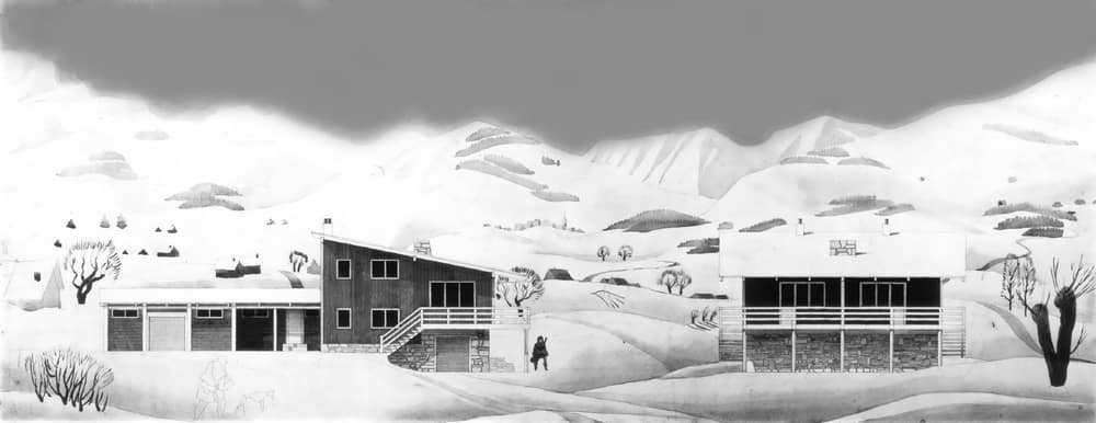 Проект загородного дома. 2-й курс. 1958. Руководители: Г.Мовчан. и М.Парусников