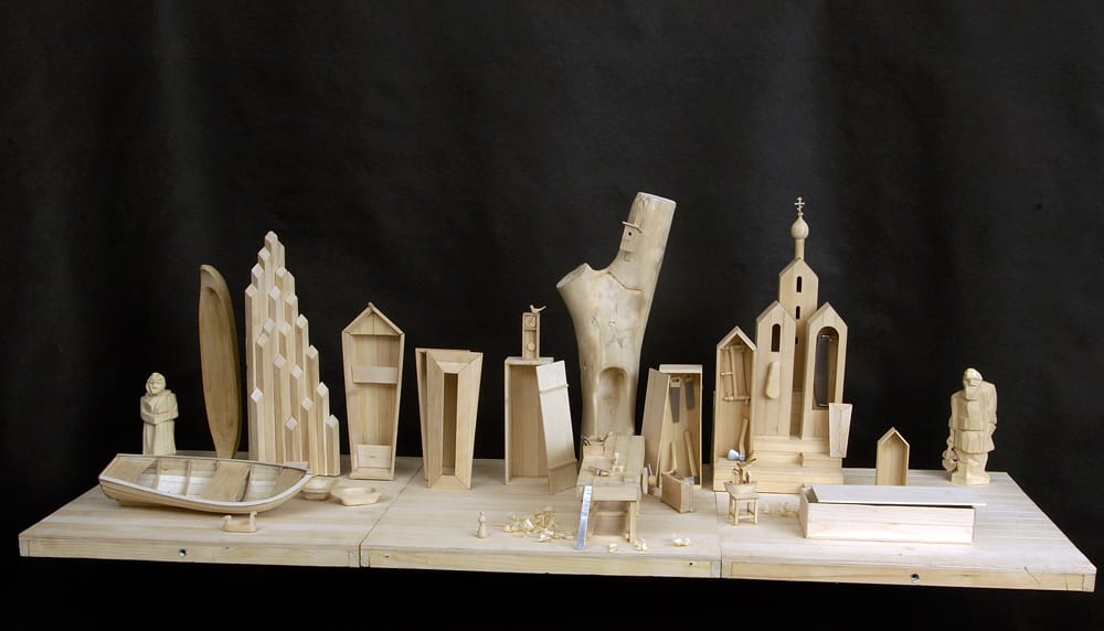 Макет к спектаклю «Скрипка Ротшильда»2004 г. Совместный проект Йельского университета и МТЮЗа. Режиссер К. Гинкас.