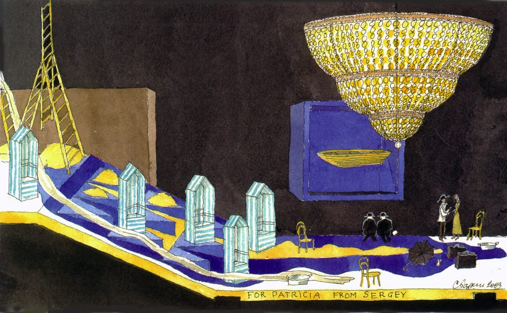 Эскиз к спектаклю «Дама с собачкой» А. П. Чехов. 2004 г. «Гатри театр», Миннеаполис. Режиссер К. Гинкас.