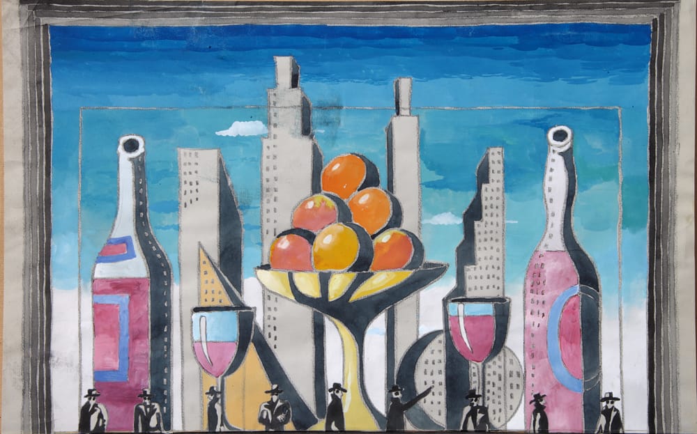 Задник к мюзиклу «Миллионерша» Е.Глебов, реж. О. Иванова, Театр оперетты, Москва 1986 г.