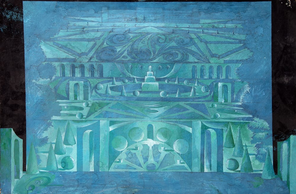 Ж-Б.Мольер. «Дон жуан». Занавес, совместно с М.Аникстом. Московский театр им. Гоголя. режиссер И.Штокбант, 1968г. 40х60 см.