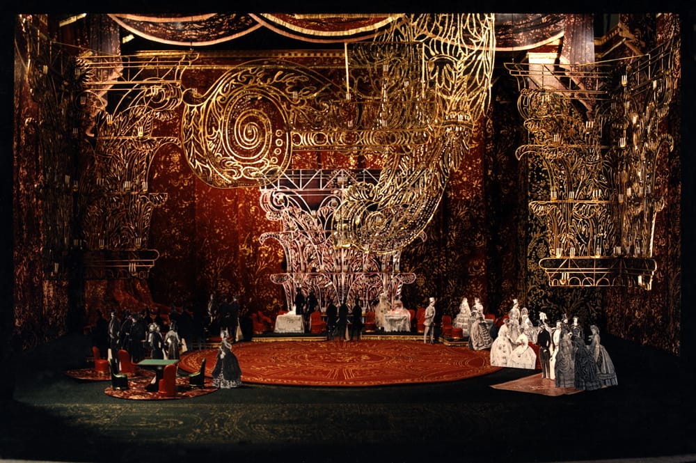 Макет к опере Дж. Верди «Травиата». 1996 г. Большой театр России, реж. В.Васильев. Кост. Э.Маклакова. 1030х1045х710 мм.