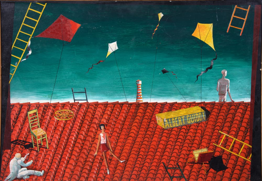 «Эй ты, здравствуй!» Г. Мамлин. Театр Драмы. Клайпеда. Режиссер А. Бурдонский. Бумага на картоне, темпера, лак. 60Х80