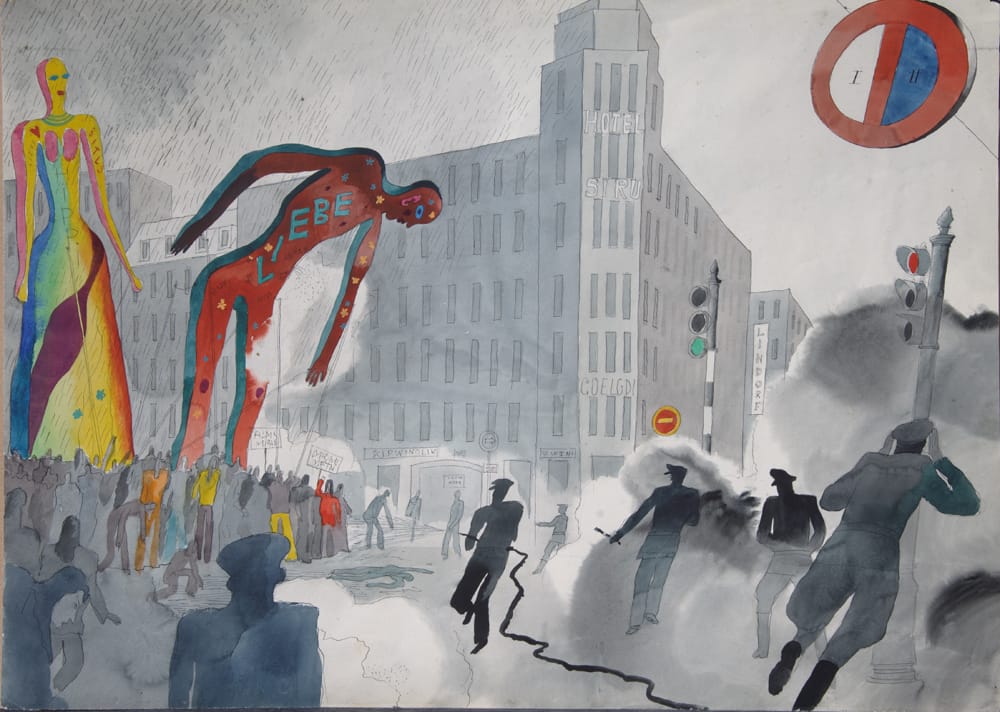 Эскизы к кинофильму «Встречи и расставания» 1973 г. Режиссер Э. Ишмухамедов. Бумага, тушь, перо, акварель, гуашь 55х75 см.