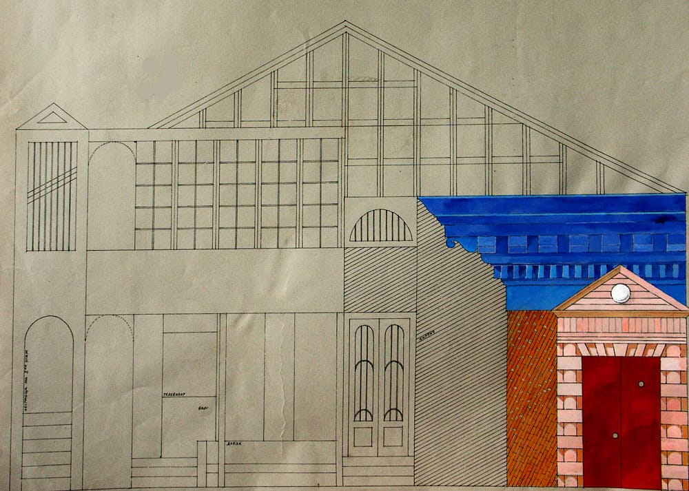 «Кто боится Вирджинии Вульф», Э.Олби, театр Современник. Режиссер В. Фокин, 1985 г., эскиз декорации, 50х70 см.