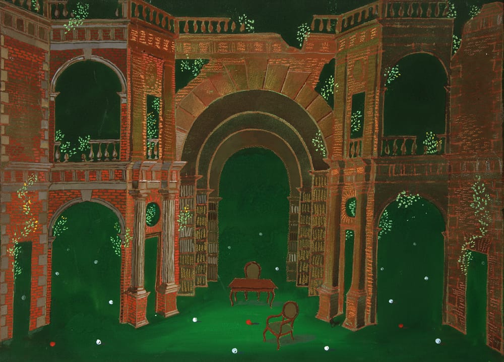 Эскиз к мюзиклу «Миллионерша» Е.Глебов, реж. О. Иванова, Театр оперетты, Москва 1986 г.