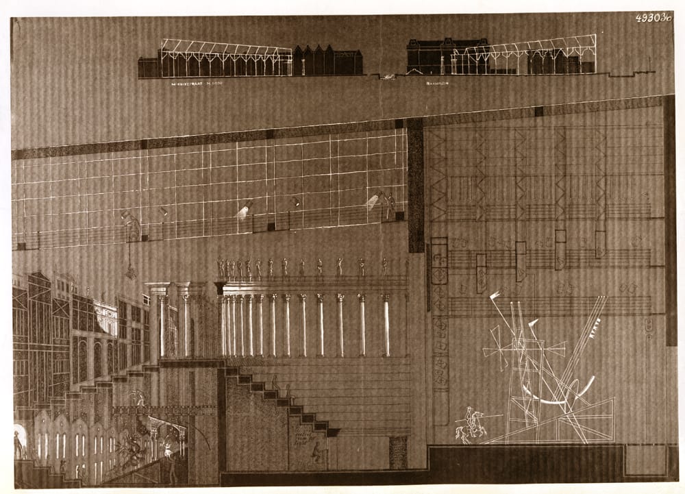 1987г. Проект театра в Амстердаме. В соавторстве с М.Беловым, Е.Беловой, Е.Козельковой и М.Хазановым. Международный конкурс ОИСТАТа. Главный приз.