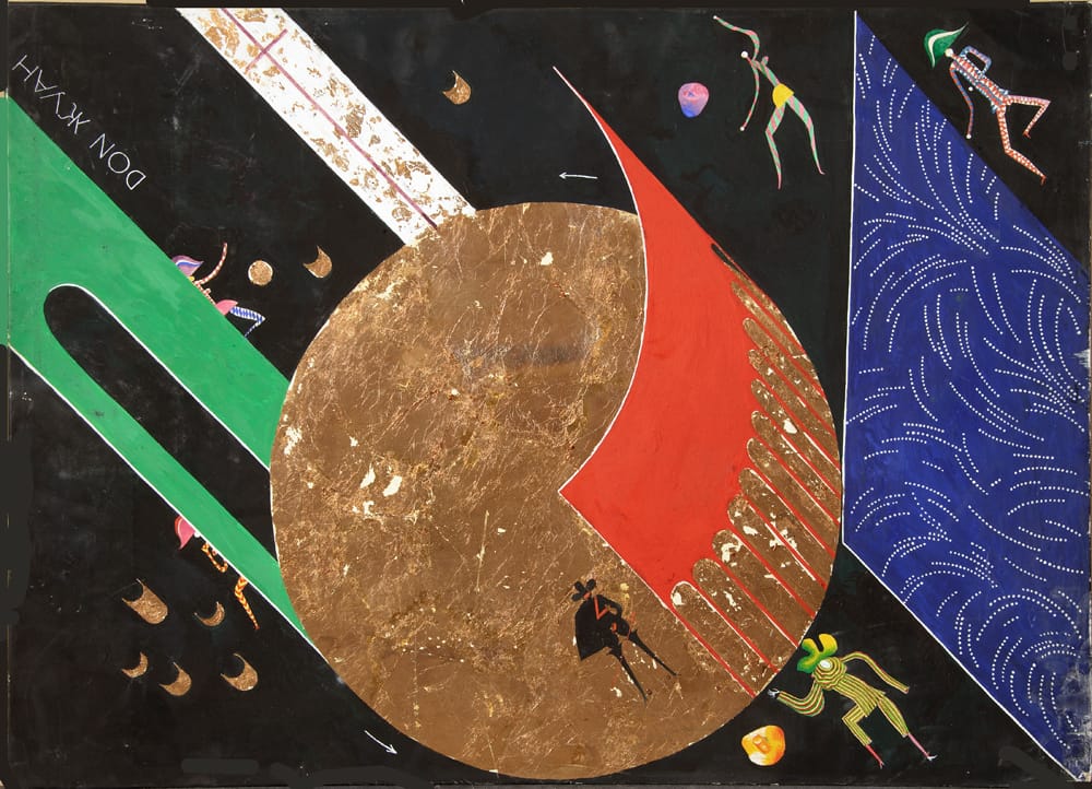 Ж-Б.Мольер. «Дон жуан». Занавес, совместно с М.Аникстом. Московский театр им. Гоголя. режиссер И.Штокбант, 1968г. 40х60 см.