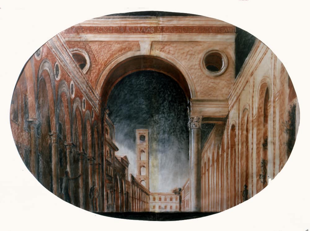 1987г. Реконструкция ул.Щусева. 1.Перспектива. 2.Развертка площади перед Домом Архитектора. Совместно с М.Беловым, Е.Солоповым.