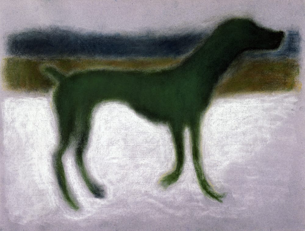 Воспоминания о спектакле Чайка. Собака. 1987 г. 50х65, тон. бум., пастель.