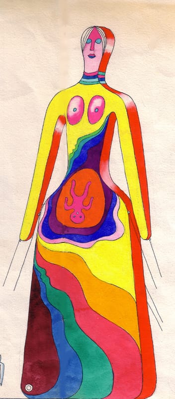 Эскизы надувных фигур высотой 18 и 17 метров.