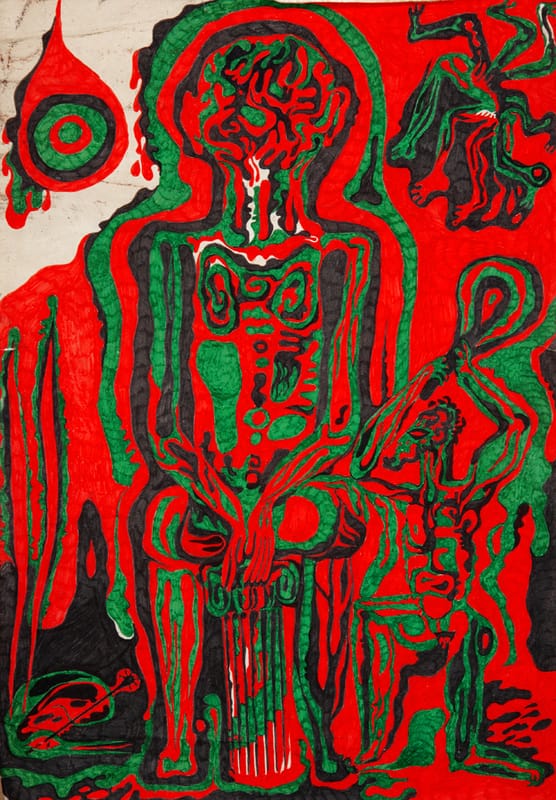 Прометей прикованный 1. 1968 г. 29,7х21 см, фломастер.