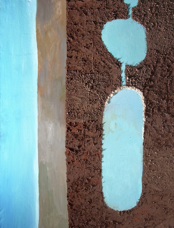 СОЛЬ ЗЕМЛИ. 1989г. Холст, акрил, земля Израиля, клей ПВА, соль Мертвого моря. 148х118см.