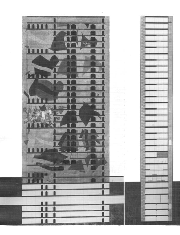 1962г. Дипломный проект. Музей Ленина на Красной пл. Разрез. Руководитель Г.Я.Мовчан. Собств. музея Архитектурного института.