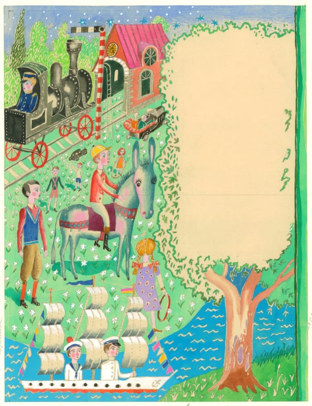 Жак Превер. 12. Как нарисовать птицу. 1982 г., тон. бум. акв. гуашь, 30х22,5 см.