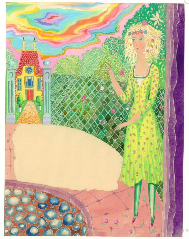 Жак Превер. 7. Как нарисовать птицу. 1982 г., тон. бум. акв. гуашь, 30х22,5 см.