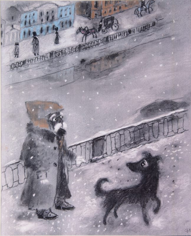 Иллюстрации к книге «Генерал и Бонапарт» и эскизы к мультфильму «Генерал, собака и птицы» по сценарию Т. Гуэрра. 2001 г.