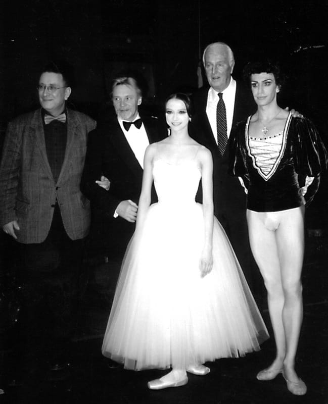 С.Лунькина, М.Цискаридзе, Ю.Живанши, В.Васильев, С.Б. на премьере балета «Жизель».