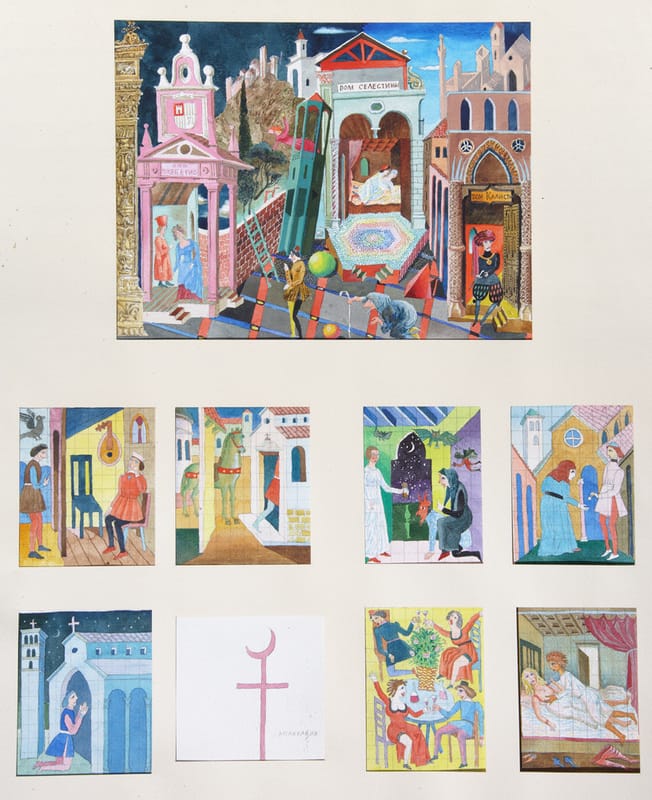 Эскизы к спектаклю «Селестина» Ф. Д. Рохос, реж. Ю. Копылов, Драматический театр, г. Саратов, 1987 г., 25х30 см.