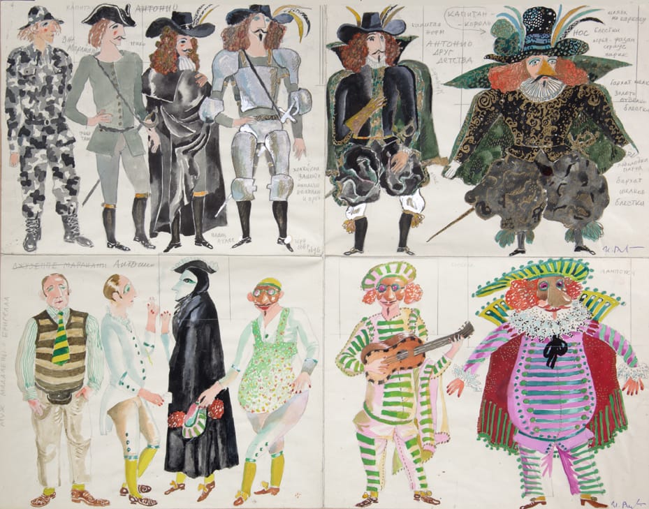 Костюмы к спектаклю «Прощайте и рукоплещите», О. Гольдони, реж. О. Табаков, Театр Олега Табакова, Москва