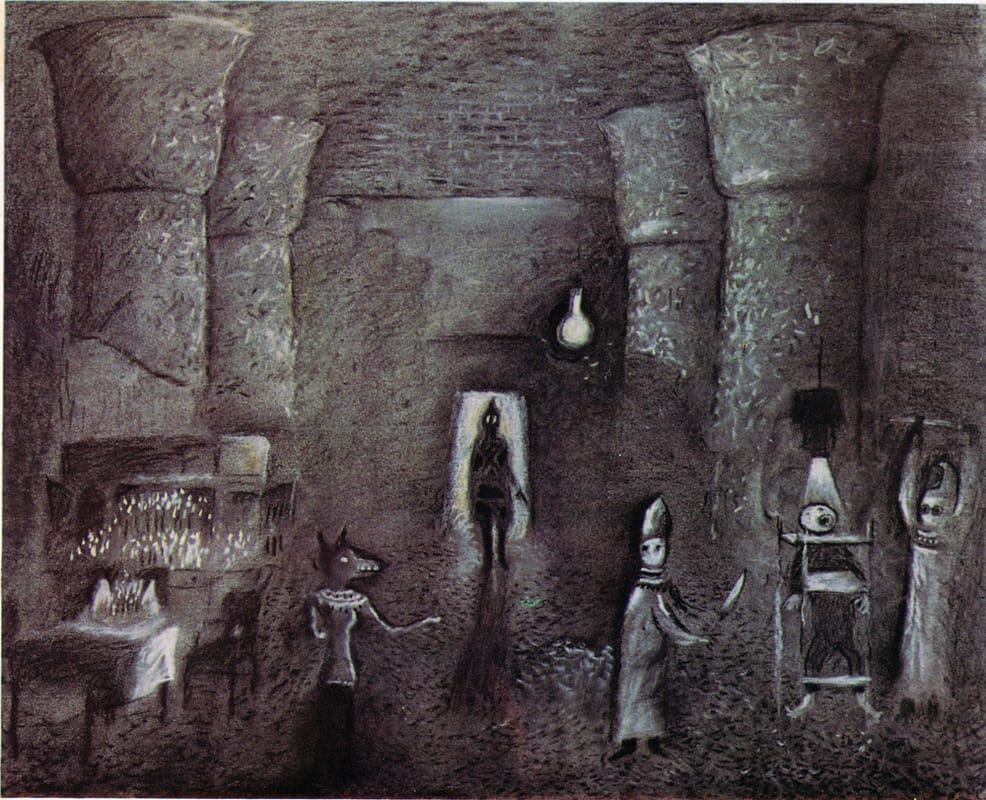 Эскиз-иллюстрация к спектаклю «Собачье сердце» по М. Булгакову. 1986 г. МТЮЗ. Режиссер К. Гинкас.